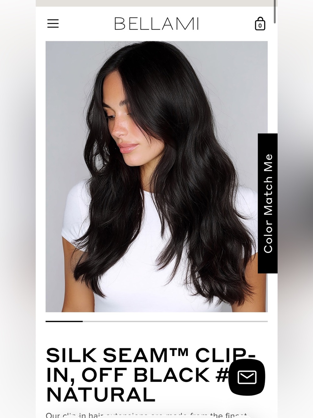 BELLAMI Jet Black Clip-In Human Hair Extensions